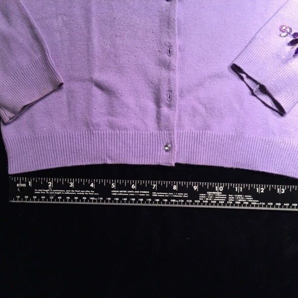 GEORGE Jeweled/Beaded SPRING SUMMER Cardigan, LAVENDER, Women’s Size M - Picture 8 of 10